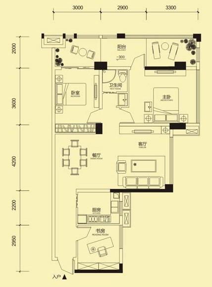 乐山蓝湾半岛A2户型图
