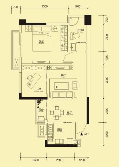 乐山蓝湾半岛A4户型图