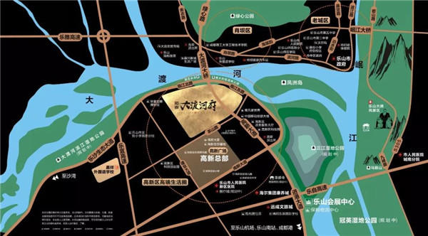 邦泰·大渡河府 滨河湾区位图 邦泰·大渡河府 滨河湾区位图