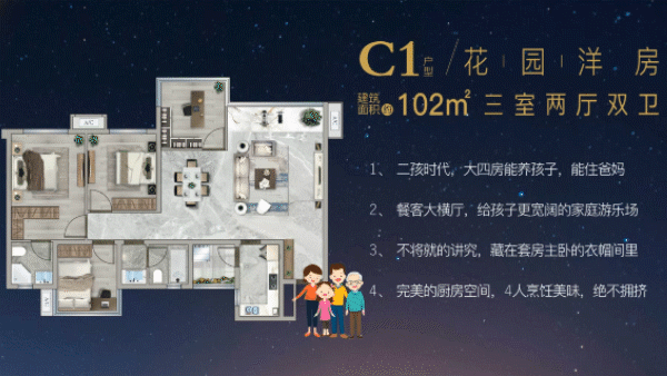 滨江花园城C1户型
