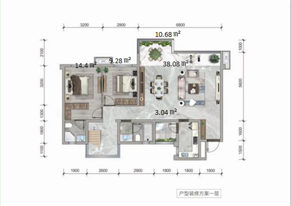 第一层户型结构图 第一层户型结构图