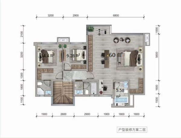 第二层户型结构图 第二层户型结构图