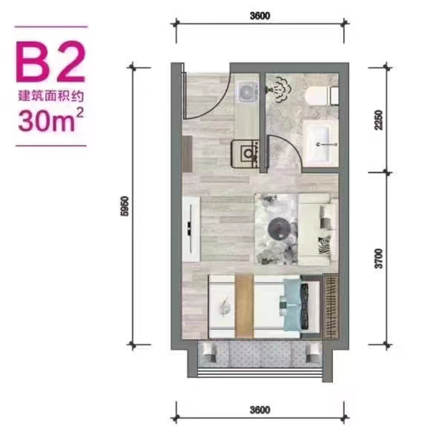建面约30㎡户型图 建面约30㎡户型图
