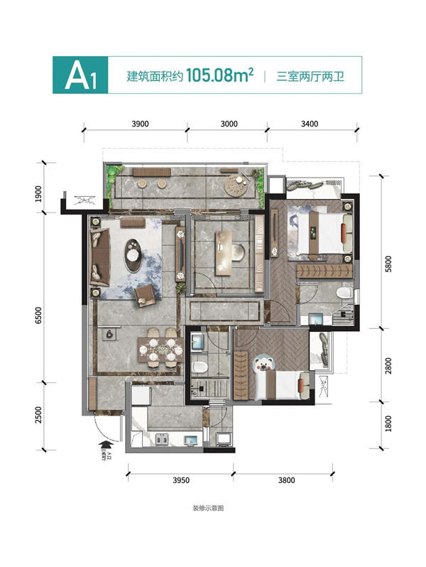 A1户型结构图 A1户型结构图