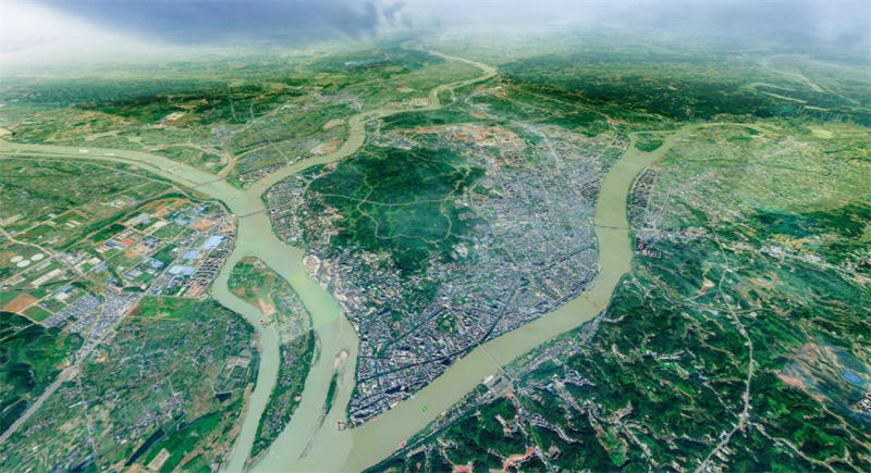 乐山市鸟瞰图 乐山市鸟瞰图