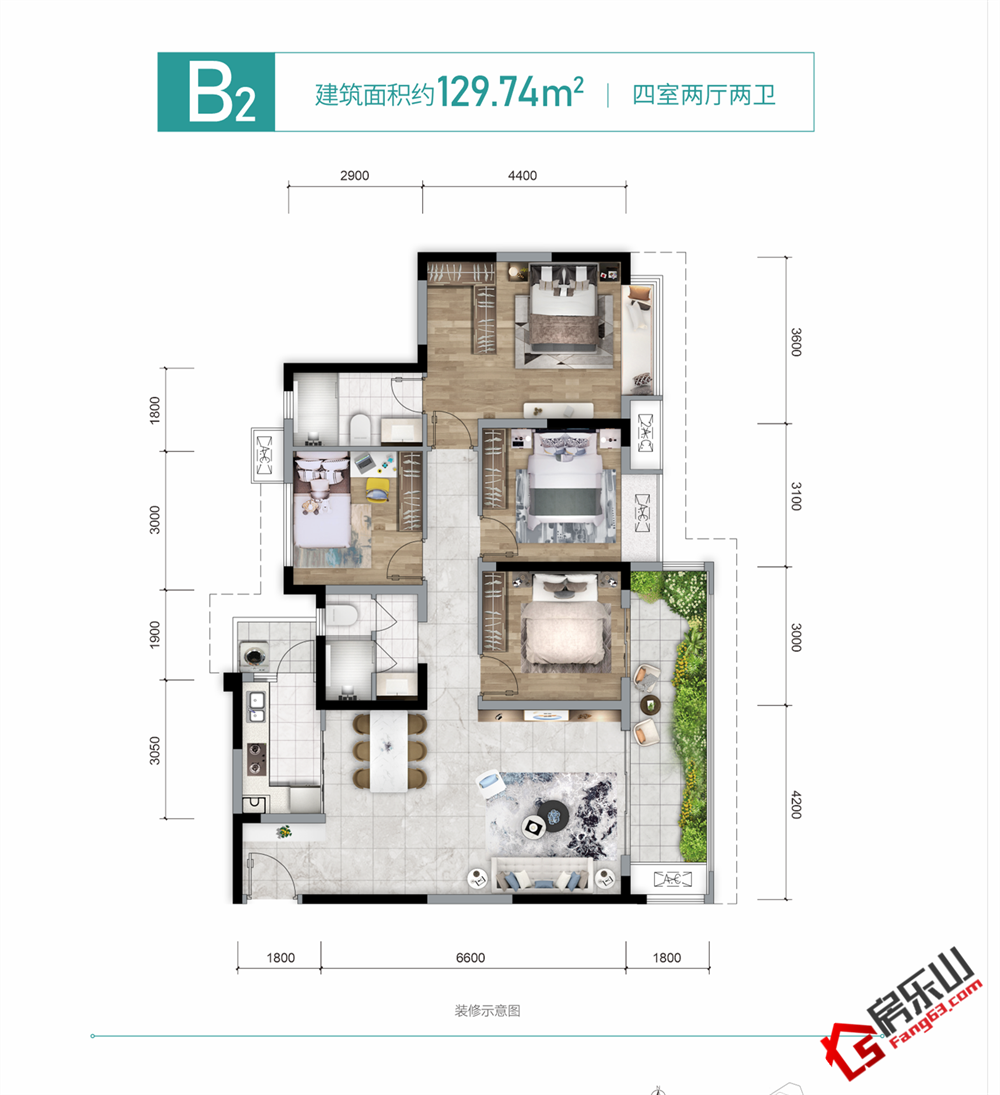 宝德未来绿洲130㎡户型图 宝德未来绿洲130㎡户型图