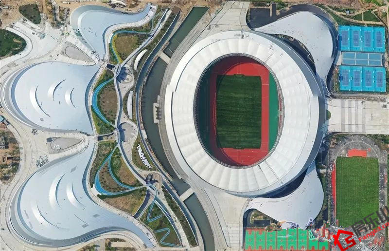 航拍乐山市奥林匹克中心 航拍乐山市奥林匹克中心