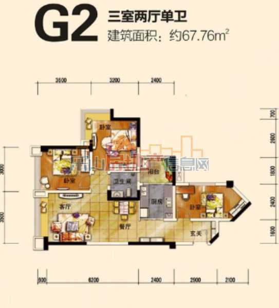 时代青江二期G2户型 时代青江二期G2户型