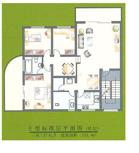 丽景花园E型标准层