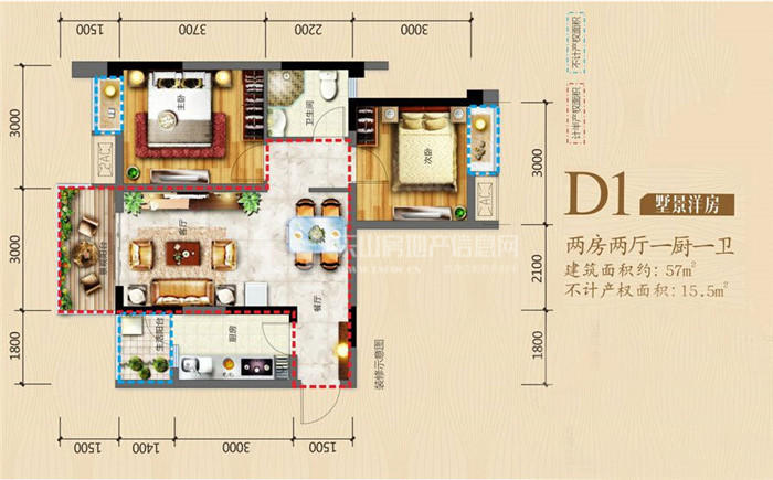 嘉州新城滟澜洲D1