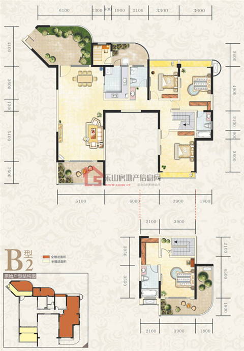 江山一品d2户型图,建筑面积约122.