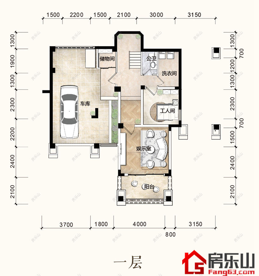 悦山别墅组团A一层