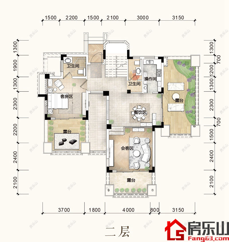 悦山别墅组团A二层