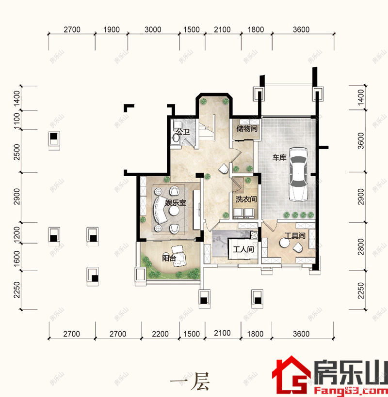 悦山别墅组团B一层