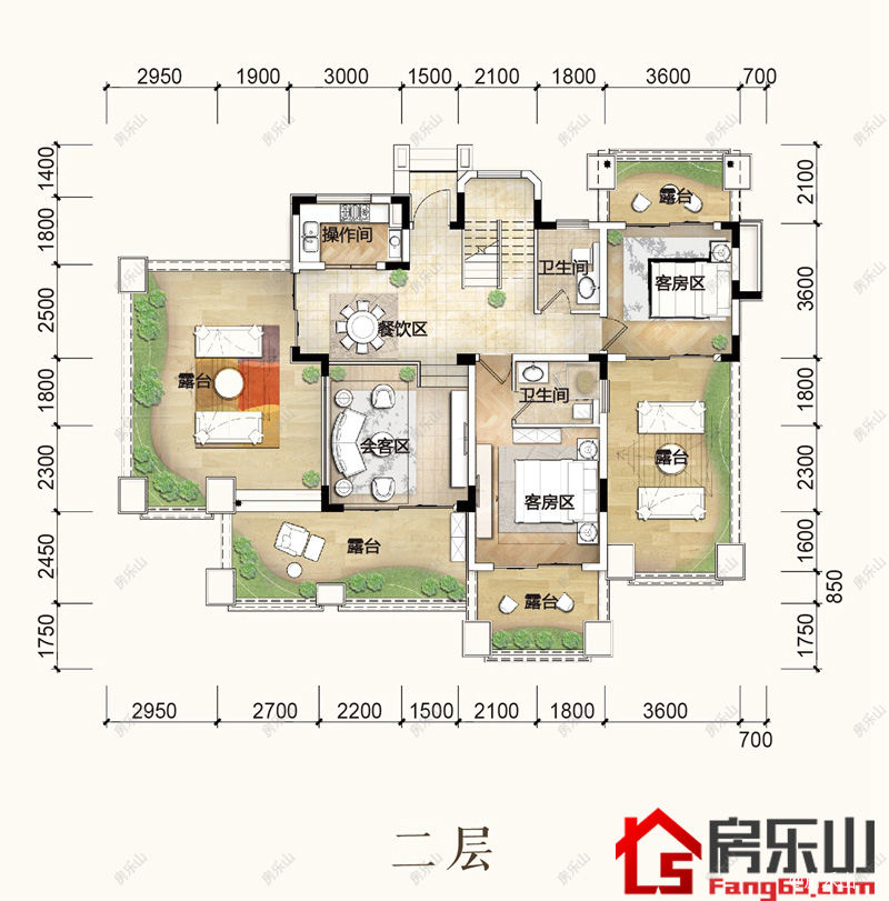悦山别墅组团B二层