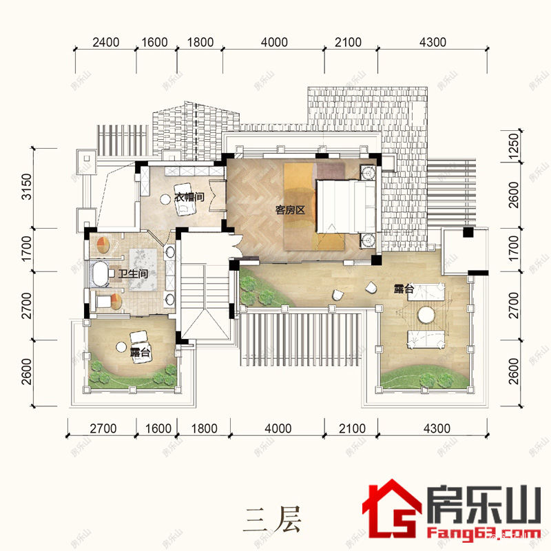 悦山别墅组团C三层