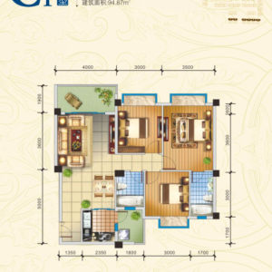 东湖半岛C1平层户型