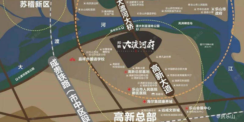 邦泰大渡河府滨河湾区位图