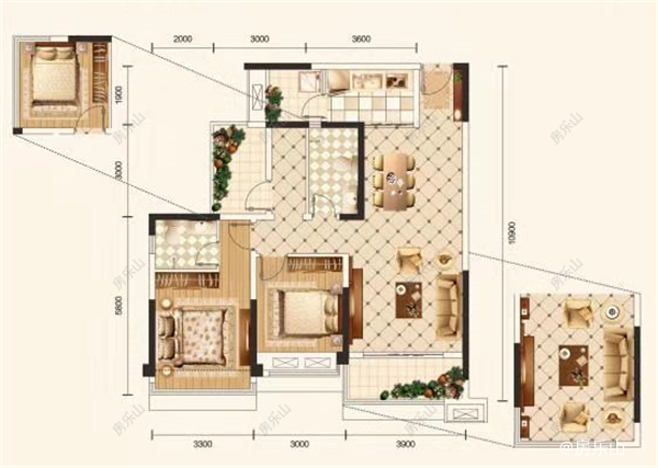 171731209399b4ab382769.png D户型 108㎡_副本.png