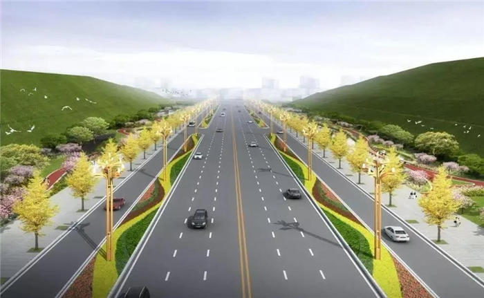 檀木南街新建道路工程效果图
