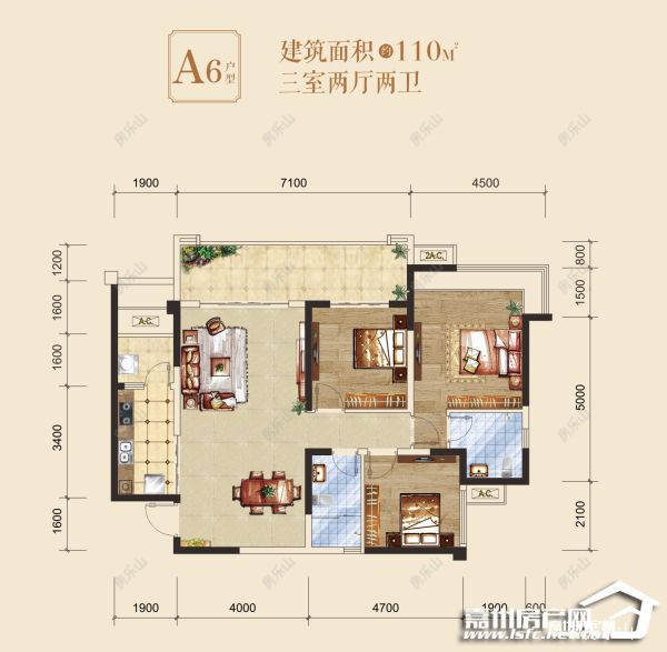 阳光翡翠里A6户型