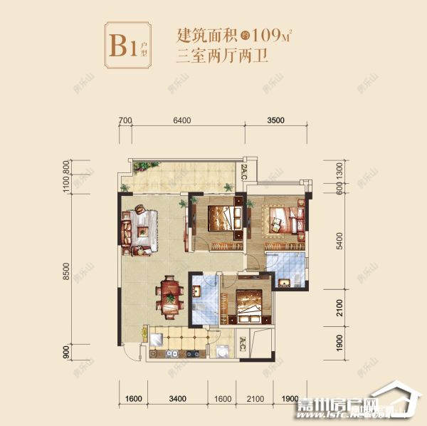 阳光翡翠里B1户型