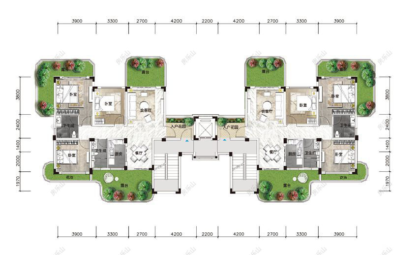 3室2厅1厨2卫云心台组团蜀华台C四层户型