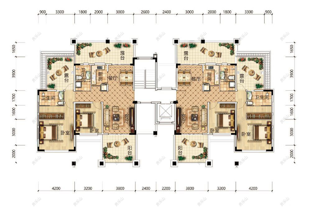 3室2厅1厨2卫雲廊组团C四层户型