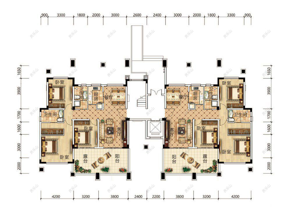 3室2厅1厨2卫雲廊组团C一层户型