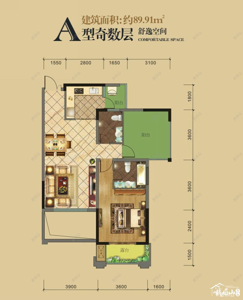 峨眉河畔一期一批次A户型