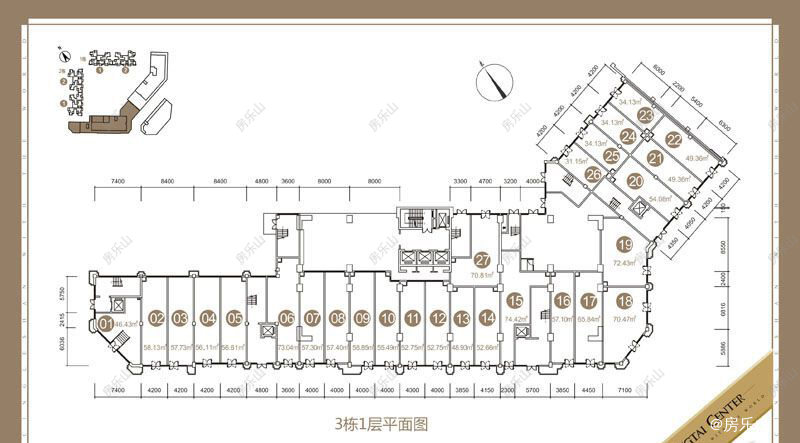 邦泰中心3栋1层平面图