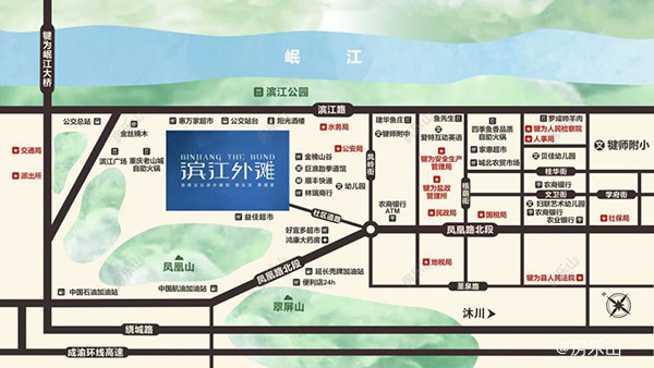 犍为滨江外滩区位图