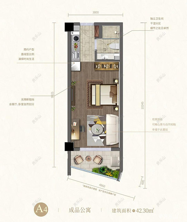 峨眉观顶公寓A4户型图
