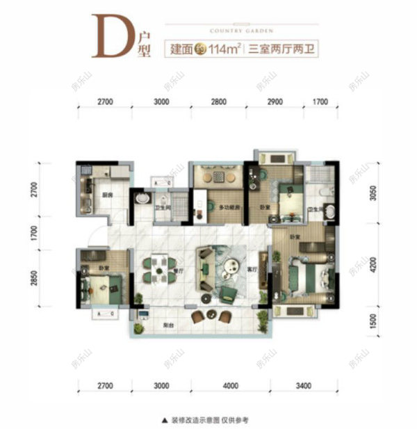 碧桂园天悦114户型图