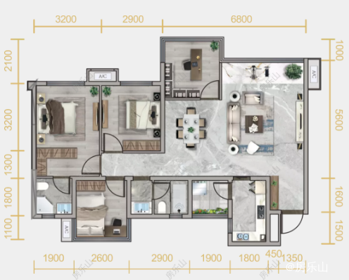滨江花园城C1户型图