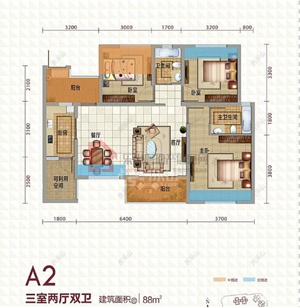世豪广场A2户型图