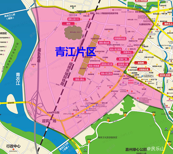 乐山青江片区范围图