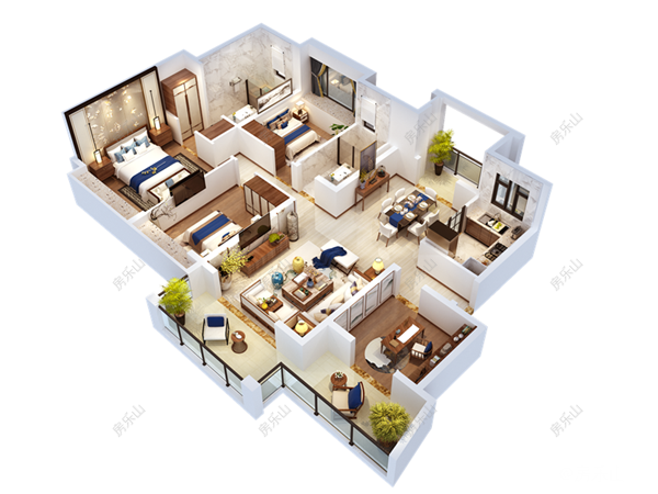 富力尚悦居3D户型图