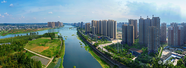 乐山市区部分鸟瞰