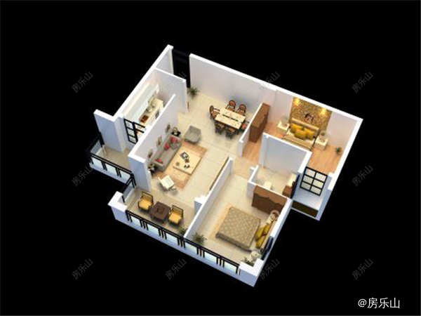 户型3D结构布局图