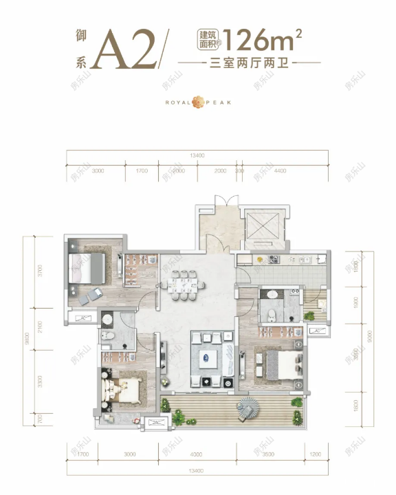 A2-126平米户型图