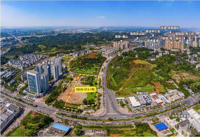 乐山市中心城区青江片区长青路北侧[QJ(A)-22-b-1号]宗地位置