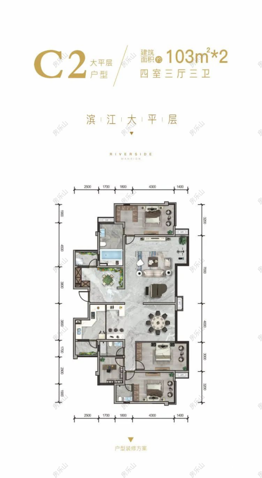 滨江花园城C2户型图