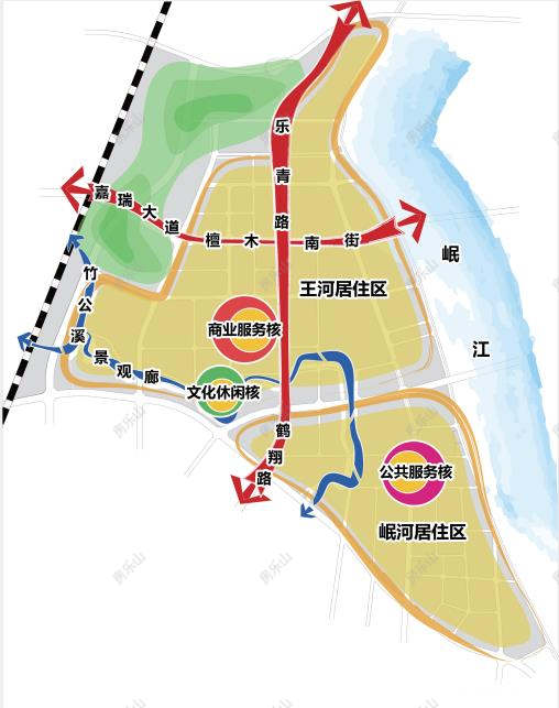 乐山城北通江区功能结构图
