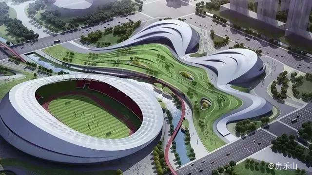 乐山奥体中心鸟瞰效果图