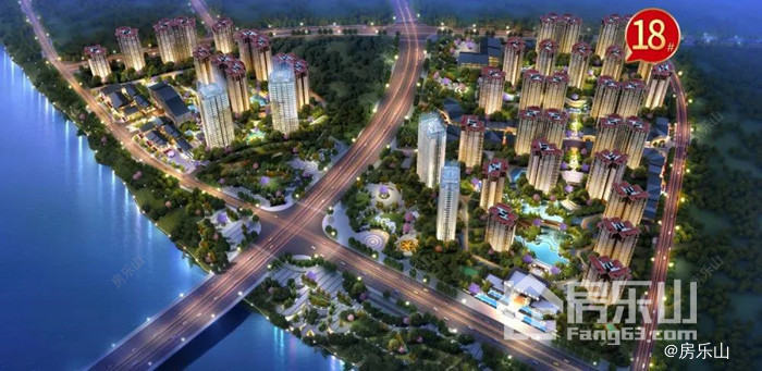 邦泰滨河湾18#楼鸟瞰图