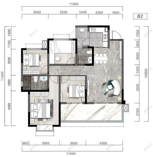 阳光天樾国际城B2户型图