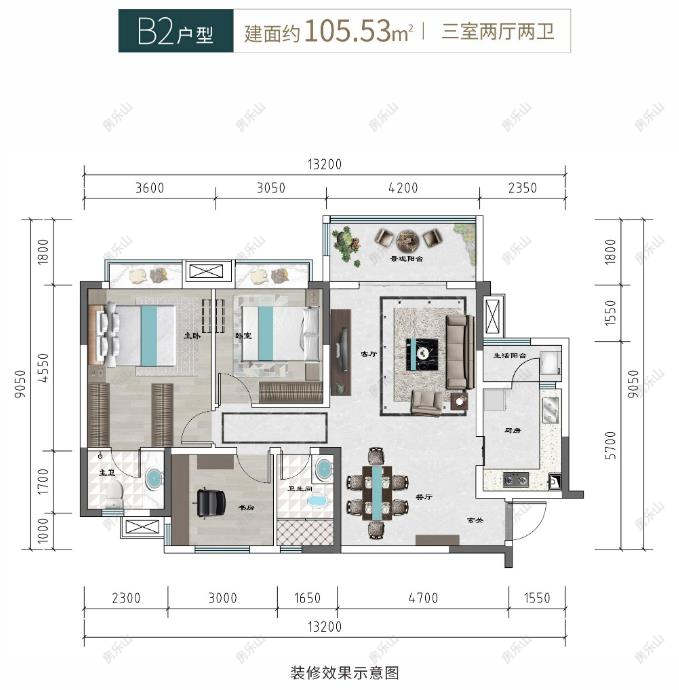 西网青江1981项目105平米户型图