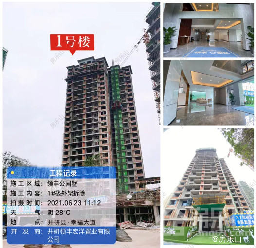 领丰公园墅6月工程进度实拍