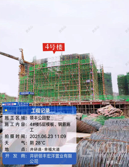 领丰公园墅6月工程进度实拍